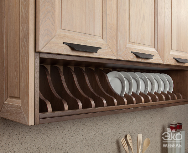 Кухонный гарнитур АГАТА, массив дуба, "Шоколад" + "Белый лен"